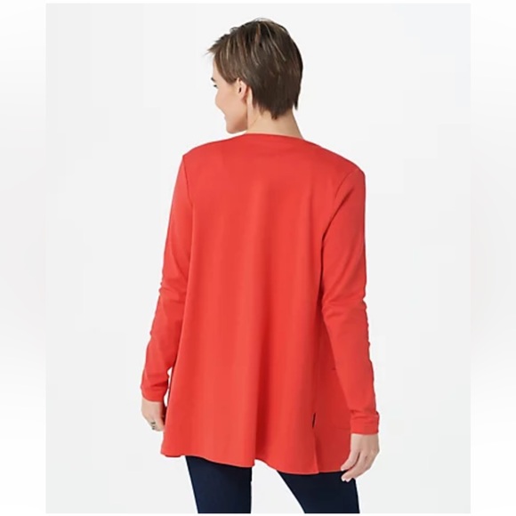 NWT QVC Isaac Mizrahi Live! Essentials Pima Cotton Button Front Cardigan, Size M - Picture 2 of 6